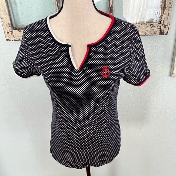 NWT Tommy Hilfiger non- collar Polo Style Top - Picture 1 of 9